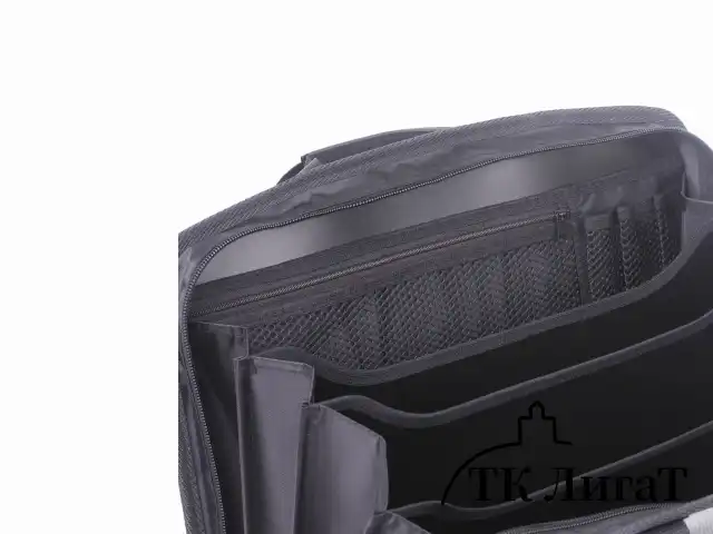 Папка-портфель пластиковая BRAUBERG А4+ (375х305х60 мм), 4 отделения, 2 кармана, серая, 228685