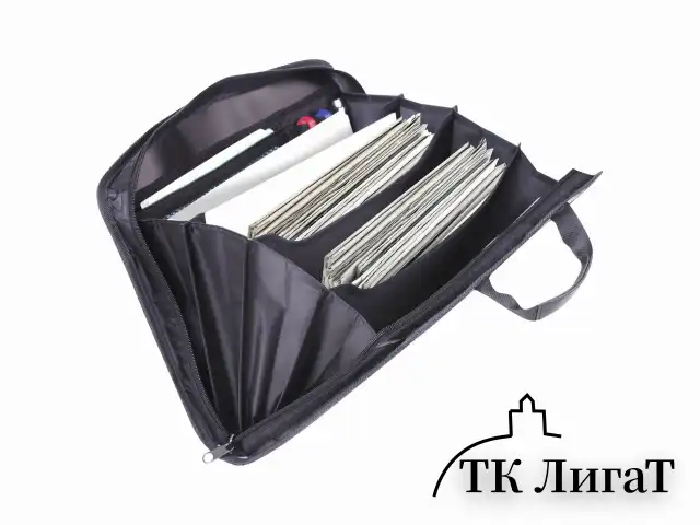 Папка-портфель пластиковая BRAUBERG А4+ (375х305х60 мм), 4 отделения, 2 кармана, серая, 228685