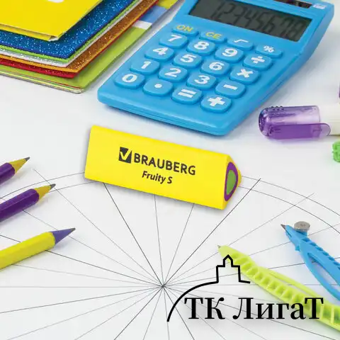 Ластик BRAUBERG "Fruity S", 44х15х15 мм, цвет ассорти, треугольный, 228713