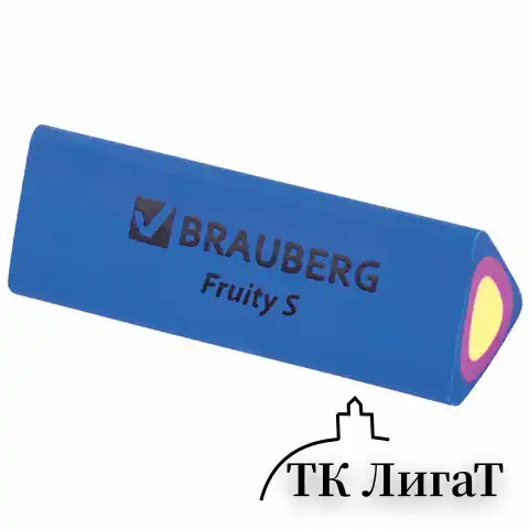 Ластик BRAUBERG "Fruity S", 44х15х15 мм, цвет ассорти, треугольный, 228713