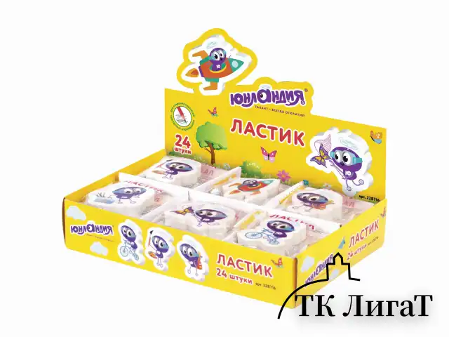 Ластик фигурный ЮНЛАНДИЯ "Юнландик", 45х30х8 мм, ассорти, 228716