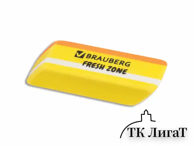 Ластик большой BRAUBERG "Fresh Zone", 60х18х12 мм, цвет ассорти, прямоугольный, скошенный, 228717