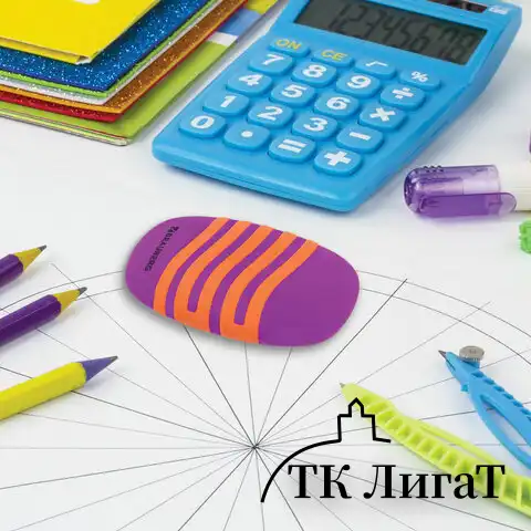 Ластик BRAUBERG "Mix Pro", 58х33х13 мм, цвет ассорти, 228722