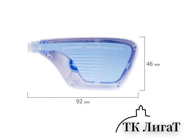 Корректирующая лента BRAUBERG ULTRA, 5 мм х 12 м, корпус бело-голубой, блистер, 229064