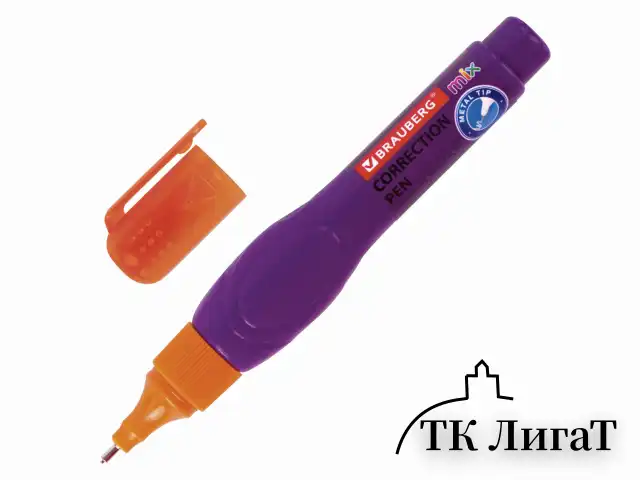 Ручка-корректор BRAUBERG MIX, 9 мл, металлический наконечник, ассорти, 229075