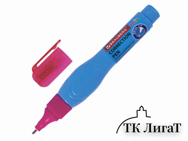 Ручка-корректор BRAUBERG MIX, 9 мл, металлический наконечник, ассорти, 229075