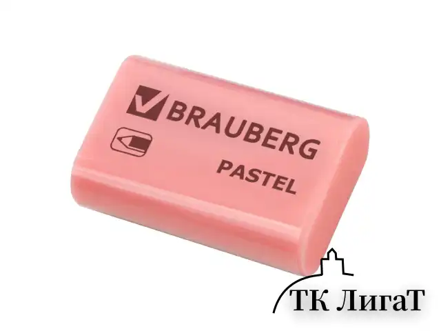 Ластик BRAUBERG "Pastel", 37х24х11мм, ассорти пастельных цветов, экологичный ПВХ, 229582