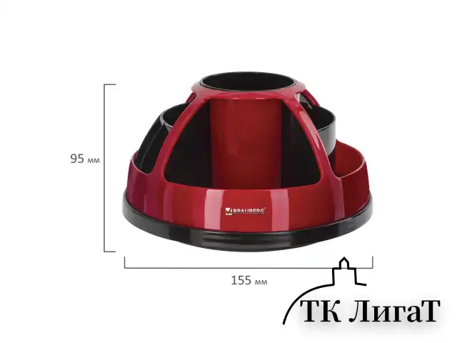 Канцелярский набор BRAUBERG "Микс", 10 предметов, вращающаяся конструкция, черно-красный, блистер, 231929