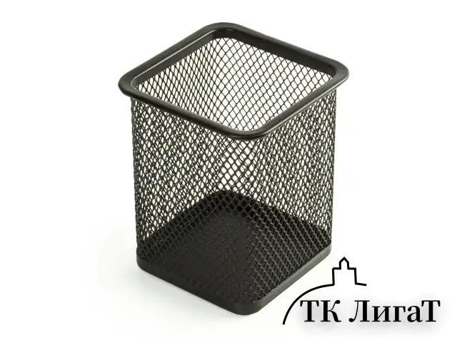 Подставка-органайзер BRAUBERG "Germanium", металлическая, квадратное основание, 98х80х80 мм, черная, 231938