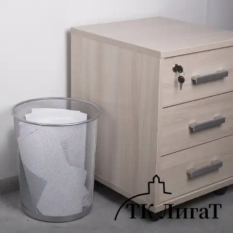 Корзина для бумаг, БОЛЬШАЯ, 20 л, металлическая, серебристая, BRAUBERG "Germanium", 231957