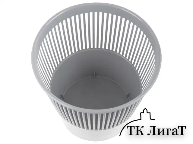 Корзина для бумаг BRAUBERG сетчатая, 9 л, серая, 237002