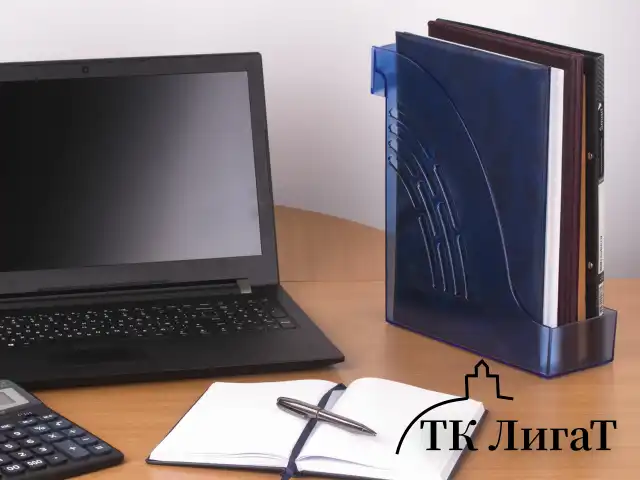 Лоток вертикальный для бумаг BRAUBERG "Office", 255х95х290 мм, тонированный синий, 237232