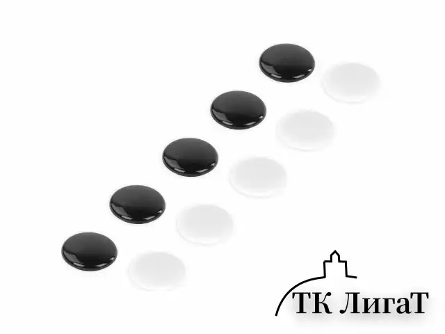 Магниты BRAUBERG "BLACK&WHITE" УСИЛЕННЫЕ 30 мм, НАБОР 10 шт., черные/белые, 237468