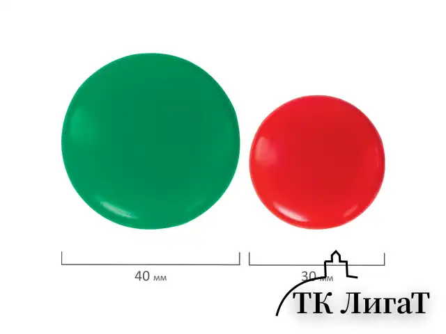 Магниты BRAUBERG "STANDARD", НАБОР 30 мм - 6 шт., 40 мм - 4 шт., ассорти, 237471