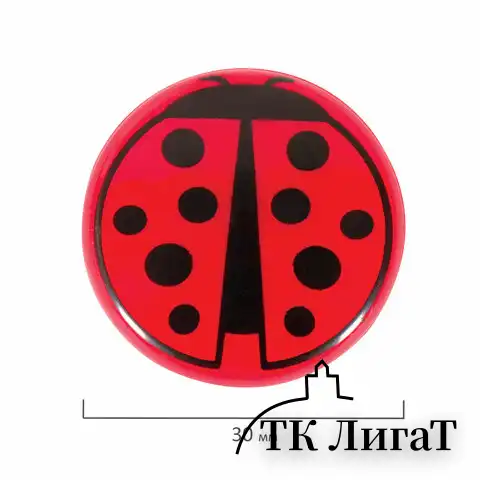 Магниты ЮНЛАНДИЯ 30 мм, НАБОР 6 шт., "БОЖЬЯ КОРОВКА", красные, 237476