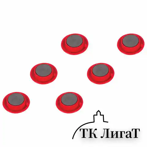 Магниты ЮНЛАНДИЯ 30 мм, НАБОР 6 шт., "БОЖЬЯ КОРОВКА", красные, 237476