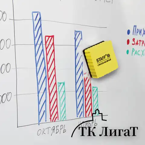 Стиратели магнитные для магнитно-маркерной доски, 50х50 мм, КОМПЛЕКТ 10 ШТ., STAFF Basic, желтые, 237505