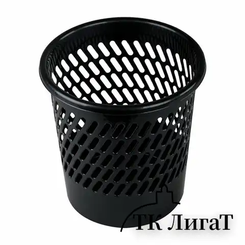 Корзина для бумаг STAFF "Basic" сетчатая, 11 л, черная, 237917