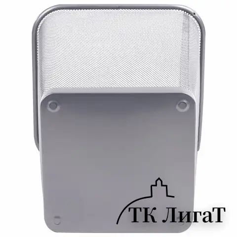 Корзина для бумаг квадратная 14 литров, BRAUBERG "Germanium", металл, серебро, 237976