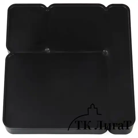 Подставка-органайзер BRAUBERG OFFICE STYLE, 4 отделения, 115х122х111 мм, черная, 238097, ОР31