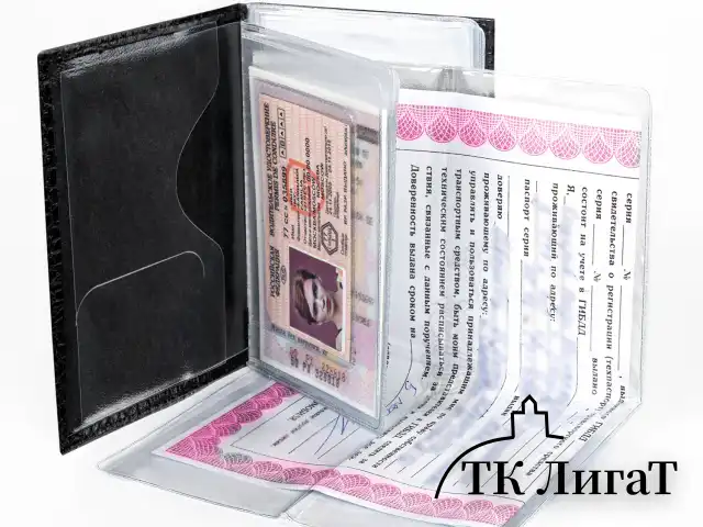 Обложка для автодокументов натуральная кожа кайман, без тиснения, черная, BRAUBERG, 238189