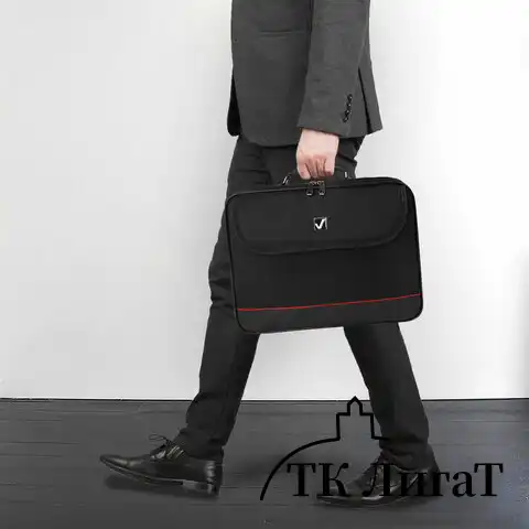 Сумка-портфель BRAUBERG с отделением для ноутбука 15,6", "Profi", откидная крышка, черная, 40х30х7 см, 240441