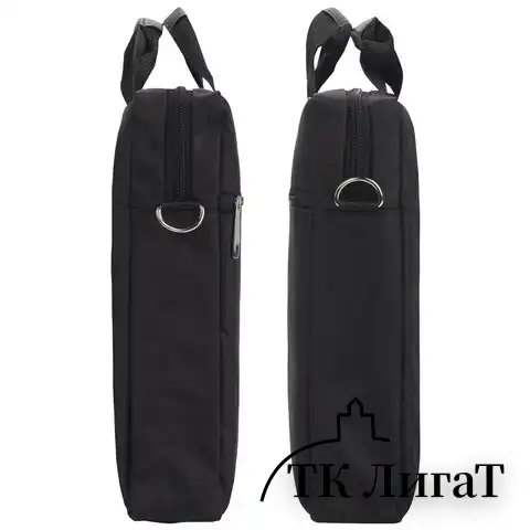 Сумка-портфель BRAUBERG с отделением для ноутбука 15,6", "Tempo", карман, черная, 40х30х4 см, 240453