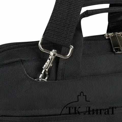 Сумка-портфель BRAUBERG с отделением для ноутбука 13-14", "Chance", 3 кармана, черная, 36х28х5 см, 240455