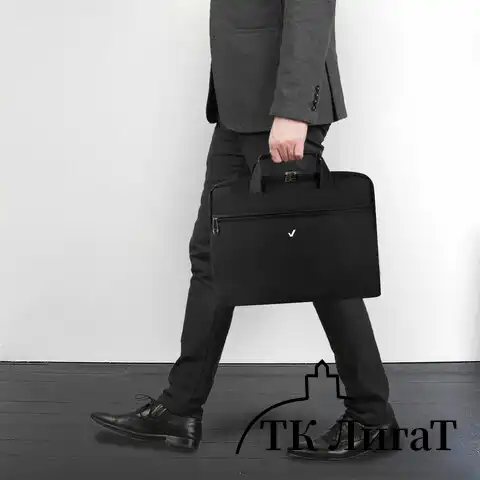 Сумка-портфель BRAUBERG с отделением для ноутбука 15,6", "Chance", 3 кармана, черная, 40х30х4 см, 240458
