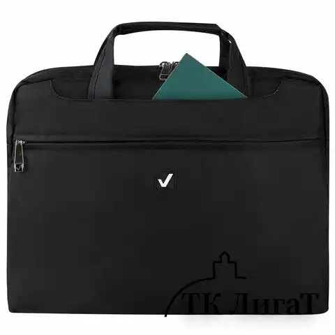 Сумка-портфель BRAUBERG с отделением для ноутбука 15,6", "Chance", 3 кармана, черная, 40х30х4 см, 240458