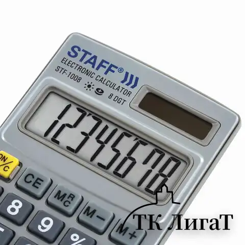 Калькулятор карманный металлический STAFF STF-1008 (103х62 мм), 8 разрядов, двойное питание, 250115