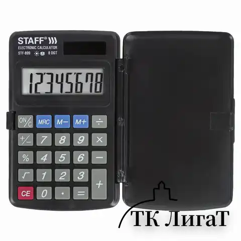 Калькулятор карманный STAFF STF-899 (117х74 мм), 8 разрядов, двойное питание, 250144