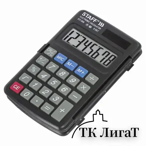 Калькулятор карманный STAFF STF-899 (117х74 мм), 8 разрядов, двойное питание, 250144