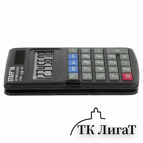 Калькулятор карманный STAFF STF-899 (117х74 мм), 8 разрядов, двойное питание, 250144