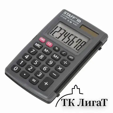 Калькулятор карманный STAFF STF-6248 (104х63 мм), 8 разрядов, двойное питание, 250284