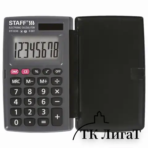 Калькулятор карманный STAFF STF-6248 (104х63 мм), 8 разрядов, двойное питание, 250284