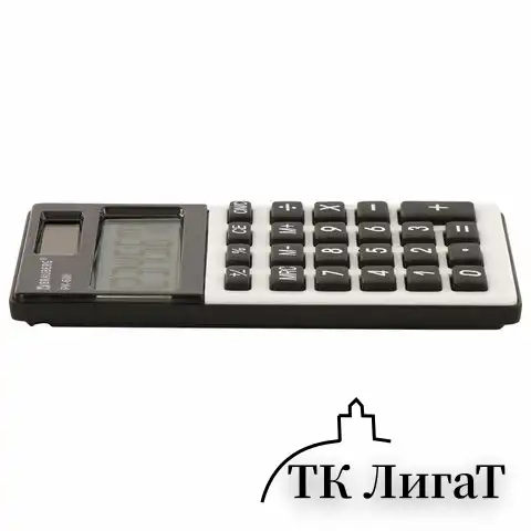 Калькулятор карманный BRAUBERG PK-608 (107x64 мм), 8 разрядов, двойное питание, СЕРЕБРИСТЫЙ, 250518