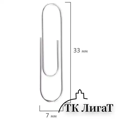 Скрепки STAFF, 33 мм, оцинкованные, 100 шт., в картонной коробке, 270445