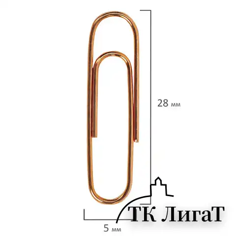 Скрепки BRAUBERG, 28 мм, омедненные, 100 шт., в картонной коробке, 270448