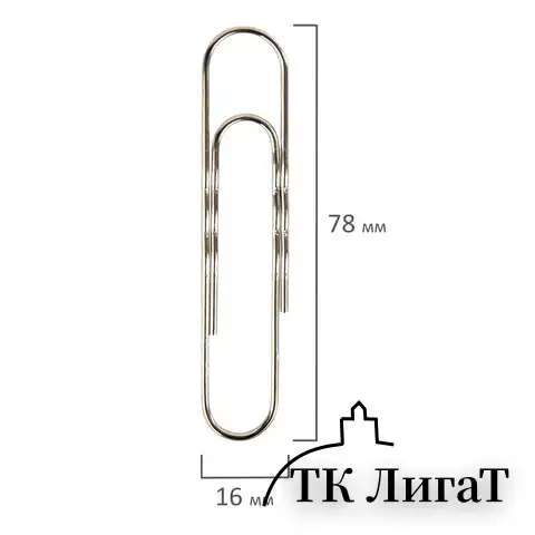 Скрепки большие 78 мм, BRAUBERG, никелированные, гофрированные, 50 шт., в картонной коробке, 270450