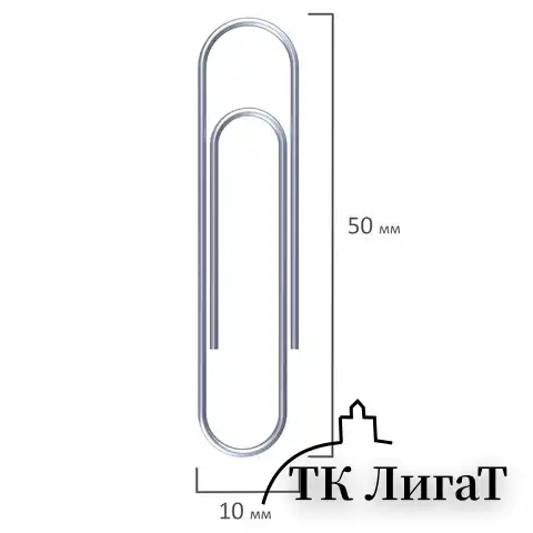 Скрепки большие 50 мм, STAFF, оцинкованные, 50 шт., в картонной коробке, 270452