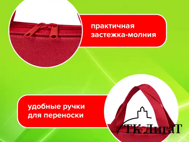 Папка на молнии с ручками STAFF EVERYDAY, А4, полиэстер, красная, 270730