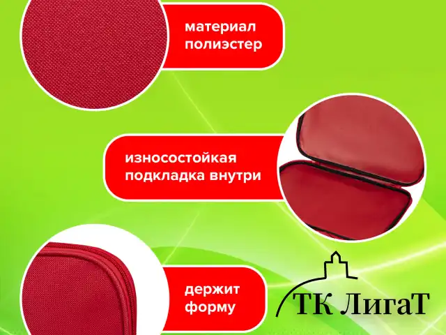 Папка на молнии с ручками STAFF EVERYDAY, А4, полиэстер, красная, 270730