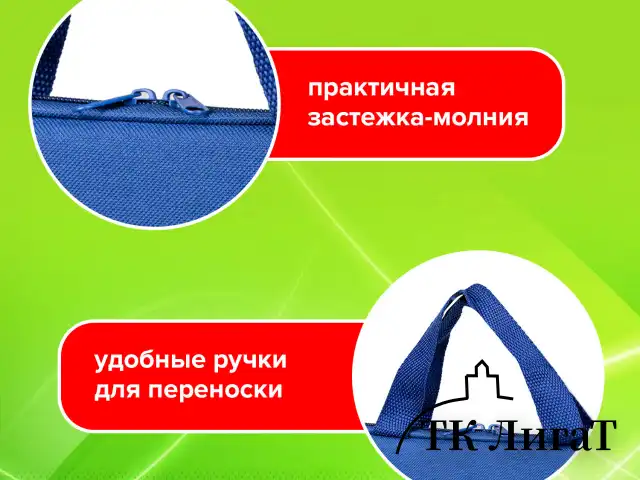 Папка на молнии с ручками STAFF EVERYDAY, А4, полиэстер, синяя, 270731