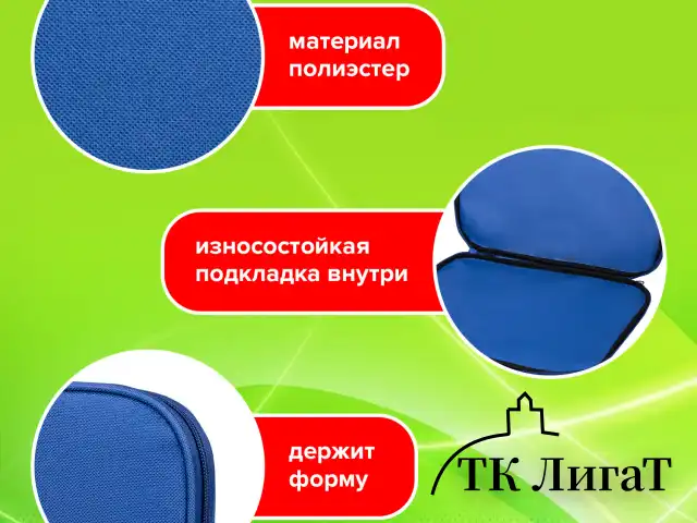 Папка на молнии с ручками STAFF EVERYDAY, А4, полиэстер, синяя, 270731