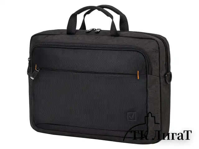 Сумка-портфель BRAUBERG "Pragmatic" с отделением для ноутбука 15-16", серо-черная, 30х42х8 см, 270827
