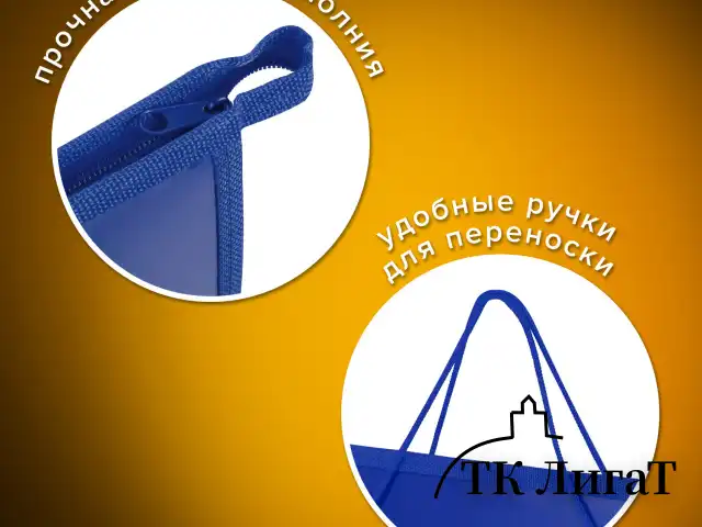 Папка для рисунков и чертежей ПИФАГОР А3, пластик, синяя, 271134