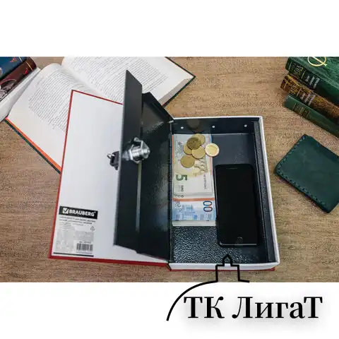 Сейф-книга "Ревизор", 55х155х240 мм, ключевой замок, BRAUBERG, 291052