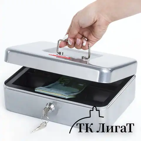Ящик для денег, ценностей, документов, печатей, 90х180х250 мм, ключевой замок, серебристый, BRAUBERG, 291059