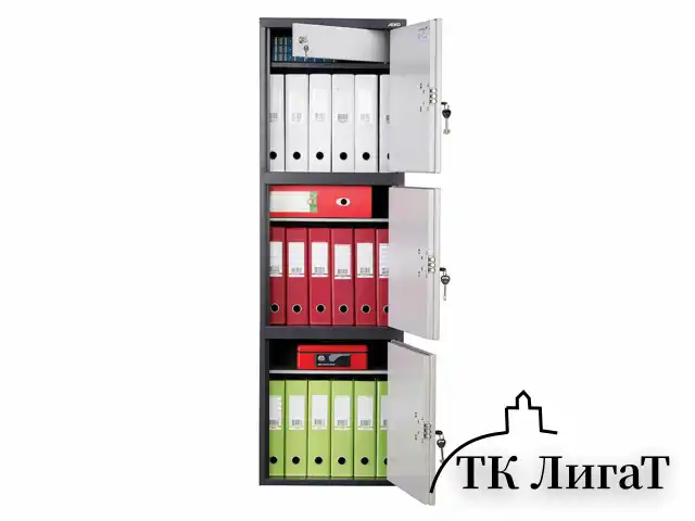 Шкаф металлический для документов AIKO "SL-150/3Т" ГРАФИТ, 1490х460х340 мм, 37 кг, S10799153502